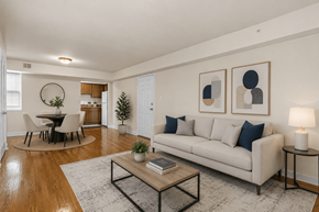 Silver Spring apartment for rent - Furnished living and dining room with modern decor at University Landing Apartments, Maryland