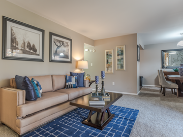 Towson apartment for rent - a living room with a couch and a coffee table