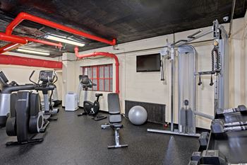Fitness center with weights