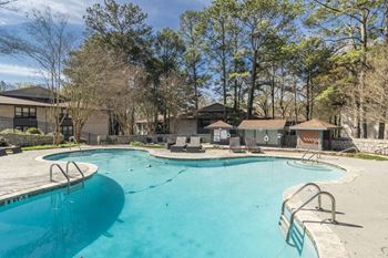 The swimming pool at our apartments
