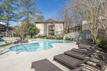 The swimming pool at the apartments for rent