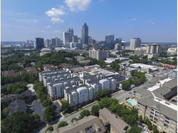 Drone view of property