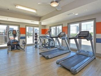 Cardio machines in gym