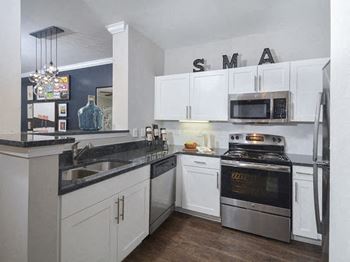 Efficient appliances in kitchen