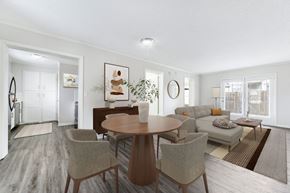 Prairie Village apartment for rent - A modern dining room with a round table and chairs.