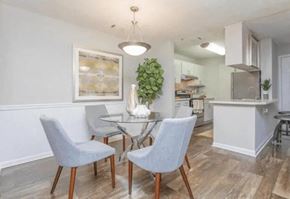 Decatur apartment for rent - a dining room and kitchen with a table and chairs at The Sapphire, Decatur, GA, 30035