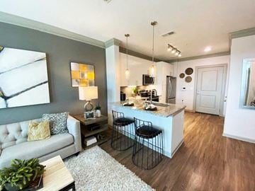 Marietta apartment for rent - a living room and kitchen with a couch and a table