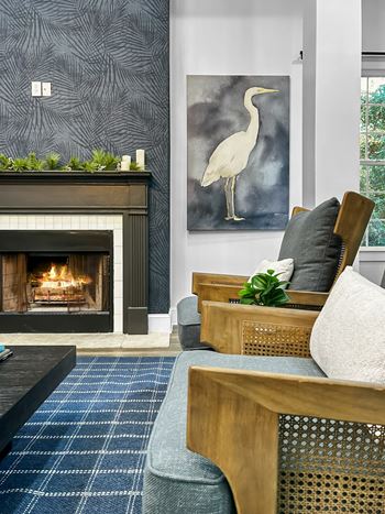 Lounge with fireplace