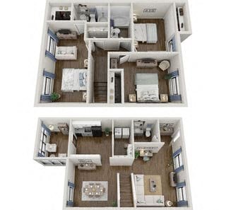 Floor plan for 3 beds, 2.5 baths, 1650 sqft