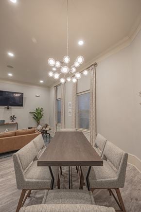 Prattville apartment for rent - a dining room with a table and chairs and a chandelier at Century HomePlace, Alabamaat Century HomePlace, Alabamaat Century HomePlace, Alabamaat Century HomePlace, Alabamaat Century HomePlace, Alabama
