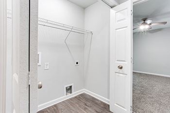 Generous walk-in closets with shelving