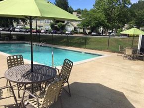 Norcross apartment for rent - Twin Springs Apartments, Norcross Georgia, beautiful swimming pool with green umbrellas