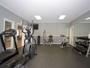 The gym at the apartments for rent