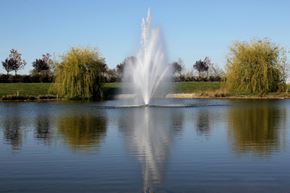 Indianapolis apartment for rent - a fountain in the middle of a lake