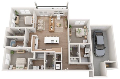 Floor plan for 3 beds, 3 baths, 1538 sqft