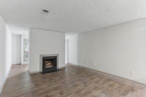 Smyrna apartment for rent - A living room with a fireplace and wood flooring.