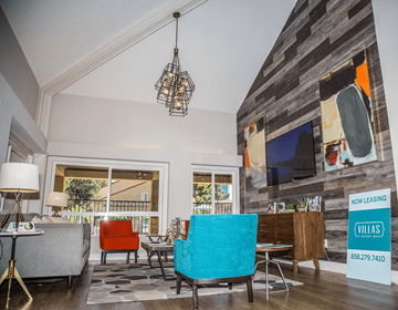 San Diego apartment for rent - a living room with a couch and chairs and a table