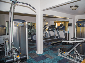 San Diego apartment for rent - a gym with cardio machines and other equipment in a room