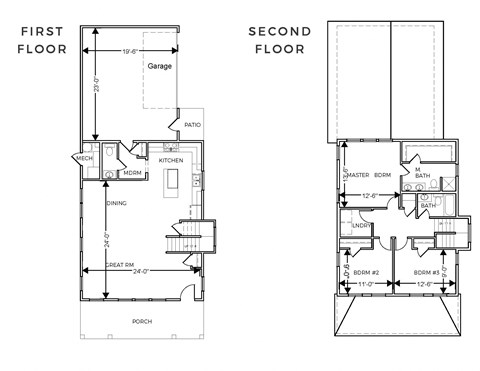 Floor plan for 3 beds, 2.5 baths, 1770 sqft