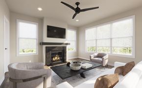 Woodbury apartment for rent - A modern living room with a fireplace and a flat screen TV.