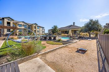 Playground and a pool.