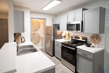 Efficient appliances in kitchen