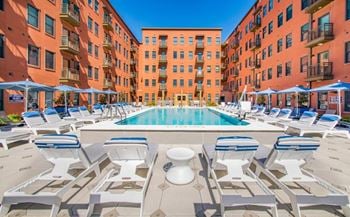 Blue cool swimming pool