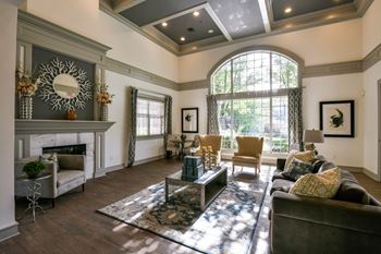 Community room with fireplace