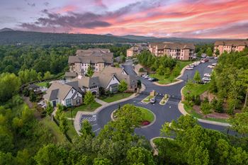 Aerial view of neighborhood