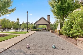 Pathway leading to a pavilion