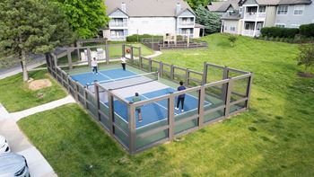 Drone tennis court view