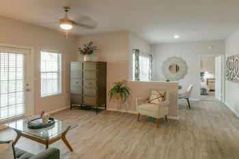 Living room with ceiling fan