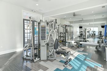 Gym with elliptical bikes
