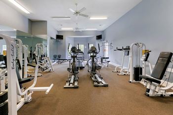 Gym with weight training equipment