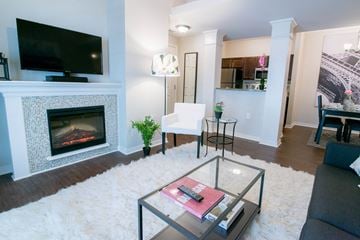 Maumelle apartment for rent - a living room with a fireplace and a television