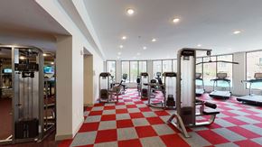 Germantown apartment for rent - A gym with a red and white checkered floor.