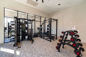 Fitness center with modern equipment
