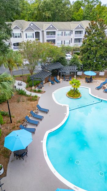 Pool with relaxing chairs