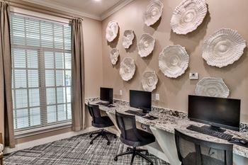 Business center with computer