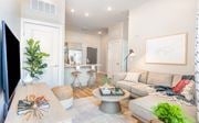 Savannah apartment for rent - Classic Living Room Design With Television at The Baxly, Savannah, GA, Georgia , 31401
