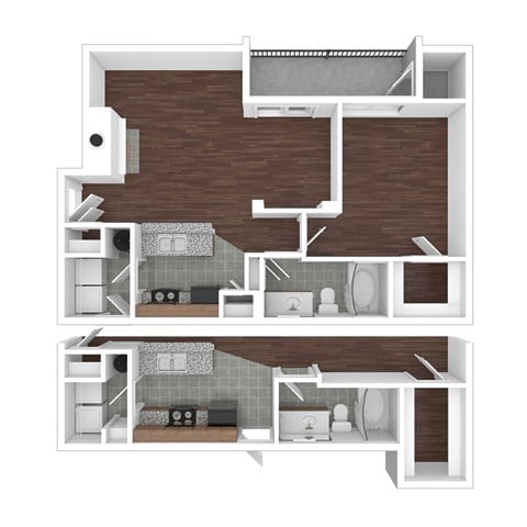 Floor plan for 1 bed, 1 bath, 819 sqft