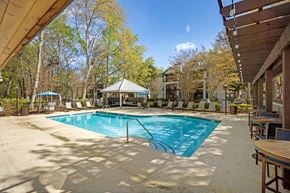 Summerville apartment for rent - Outdoor pool and sundeck at Westbury Mews Apartments in Summerville SC 29485