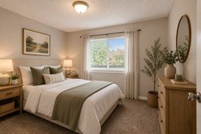 Gaffney apartment for rent - A bedroom with a large bed and a painting on the wall.