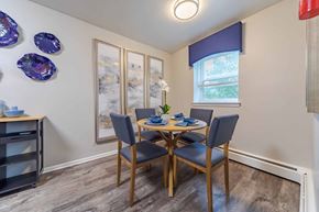 Allentown apartment for rent - A dining room with a table set for four.