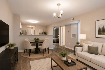Salisbury apartment for rent - A living room with a dining table and chairs.