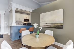 Schaumburg apartment for rent - A dining room with a table and chairs.