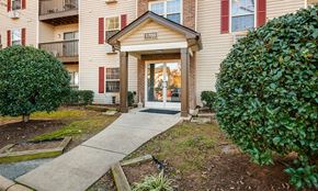 Concord apartment for rent - the walkway to the front entrance of an apartment building