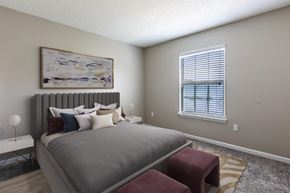 Concord apartment for rent - Staged bedroom with wall to wall carpeting
