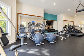 Memphis apartment for rent - A spacious home gym with a variety of exercise equipment.