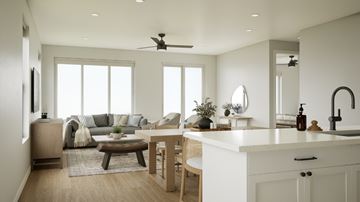 St. George apartment for rent - A modern kitchen with a dining table and chairs.